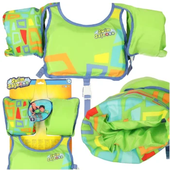 Bestway 32174 Kids Swim Vest with Armbands, 3-6 Years (19-30 kg), Green