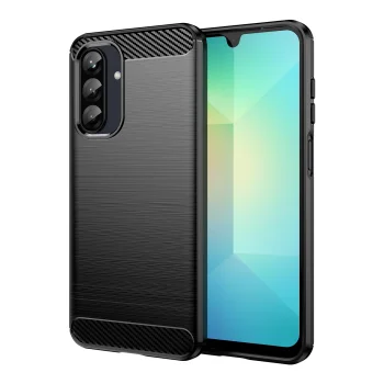 Samsung Galaxy A26 (SM-A266E/DS) Carbon Fiber TPU Protective Case Cover, Black