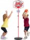 Kids Basketball Hoop Basket with Stand and Ball + Archery Game Set Darts, 2in1