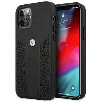 BMW iPhone 12 Pro Max Case Curve Perforate, Black