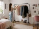 Black Metal Floor-Standing Clothes Rack, 110x150 cm