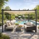 Multigarden Garden and Terrace Pergola, 3x4 m, Steel, Beige