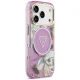 Guess IML Glitter Flowers Triangle MagSafe case for iPhone 18 Pro Max / 17 Pro Max, purple