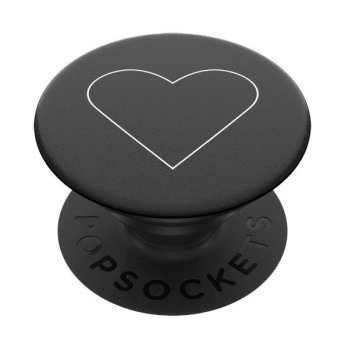 Popsockets 2 White Heart Black Holder and Phone Stand