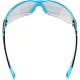 uvex pheos cx2 safety glasses, black/light blue