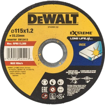 Cutting Disc DeWalt DT43903-QZ EXTREME 115 x 1.2 x 22.23 mm