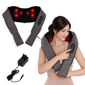 Kaden Shiatsu Neck and Back Massager with Heat, 24W