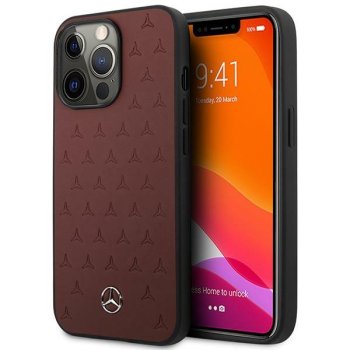 Mercedes Leather Stars Pattern Case for iPhone 13 Pro / 13, Red