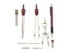 Geometry Set with Compass, 9 Pieces, Burgundy