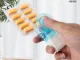 Compact Pill Puncher for Blister Packs, Blue/White