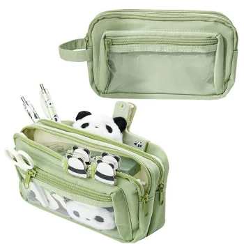 Gotel K405 3-Compartment School Pencil Case with Window