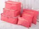 Travel Suitcase Organizer and Laundry Bag Set, 6 pcs, Salmon