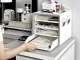 Desk Organizer with 4 Drawers, A4 Document Holder, White