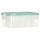 Toy and Small Items Organizer Box with Lid and Compartments, 8L, Turquoise/White