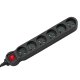 Maclean MCE225 Power Strip, 6 Outlets, with Switch, 1.5m, 2300W, Black