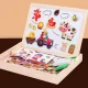2-in-1 Magnetic Whiteboard & Chalkboard for Kids with Farm Puzzles Jhtoy-239
