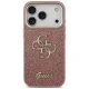 Guess Fixed Glitter Big 4G Metal Frame Phone Case Cover iPhone 17 Pro - Pink