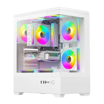 DarkFlash C365 Computer Case with 5 Fans, White
