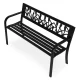 MultiGarden Garden Bench with Decorative Backrest, 120x50 cm, Black