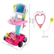 Iso Trade 26556 Kids Doctor Play Set with Trolley, Blue-Pink