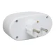 Maclean MCE338 F Electric Socket Splitter with Switch, 2 Sockets, Type F, White