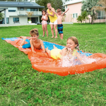 Double slide H2GO BESTWAY 52328 Kids Inflatable Lawn Water Slide with Sprinkler, 488cm