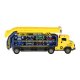 2-in-1 Car Transporter Hauler Truck with Race Track Slide, yellow