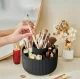 Rotating Makeup Organizer for Vanity, 360 Spinning Cosmetic and Brush Holder, Black