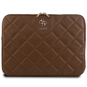 Guess Quilted 4G 14" Laptop Sleeve, Brown