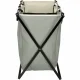 Two-Compartment Laundry Basket, White/Grey