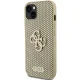 Guess iPhone 15 Case Perforated 4G Glitter, Gold