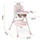 Ricokids Milo 3-in-1 Convertible High Chair with Table, Pink