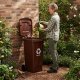 120L Wheelie Bin for Bio Waste with Rubber Wheels, Brown