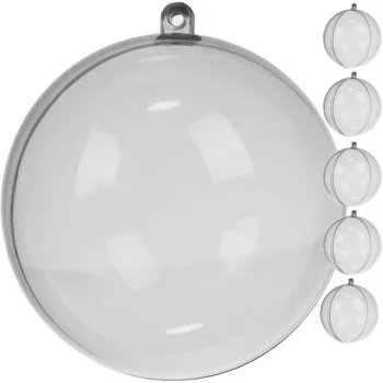 Ruhhy Transparent Fillable Christmas Baubles, 12 cm, 5 pcs