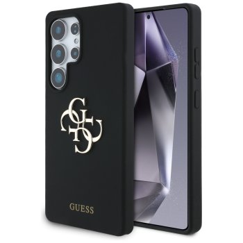 Guess Silicone Big 4G Logo Bottom Script Case for Samsung Galaxy S25 Ultra, Black