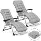 Sofotel Chillwell Folding Garden Sun Lounger with Cushion, Grey, 2 Pcs