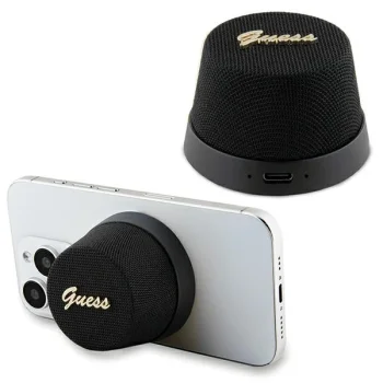 Guess Magnetic Script Metal Bluetooth Speaker, Black