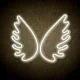 Forever Light PLEXI LED Neon Wings, White