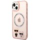Apple iPhone 14 Plus 6.7\" Karl Lagerfeld Karl&Choupette Aluminum MagSafe Case Cover (KLHMP14MHKCP), Pink
