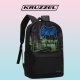 Kruzzel 24532 School Backpack with Shoe Bag, 22L, Gamer, Black