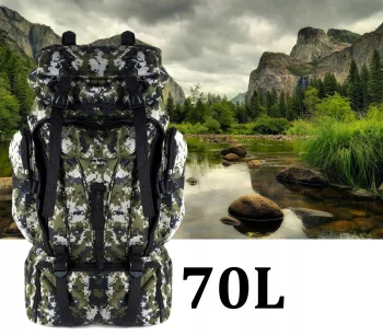 Large Military-Style Hiking Backpack, 70 L