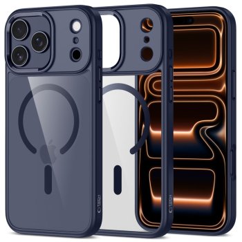 Tech-Protect MagMat MagSafe Phone Case Cover iPhone 17 Pro Max - Transparent - Navy Blue