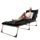LUARO Folding Camping Bed / Lounger, 193 cm, Black
