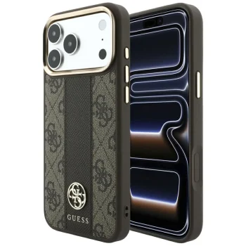 Guess 4G Stripe Round and Classic Logos MagSafe Case for iPhone 17 Pro Max / 18 Pro Max, Brown