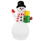 Inflatable Snowman Ruhhy 22625 with LED Projector Lights, 155 cm