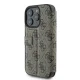 Apple iPhone 16 Pro 6.3\" Guess 4G Metal Logo Book Case Cover, Brown