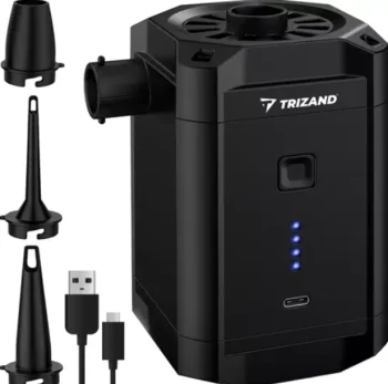 TRIZAND 00020790 Battery-Powered Air Pump for Mattresses, Black