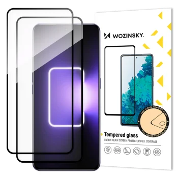 Wozinsky Full Glue Tempered Glass for Realme GT Neo 5 / Realme GT3 9H, 2-Pack, Black