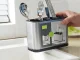 Cutlery Drainer 4 Compartments with Drip Tray, Silver/Black
