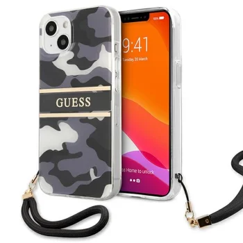Guess Camo Strap Collection Case for iPhone 13 mini, Black